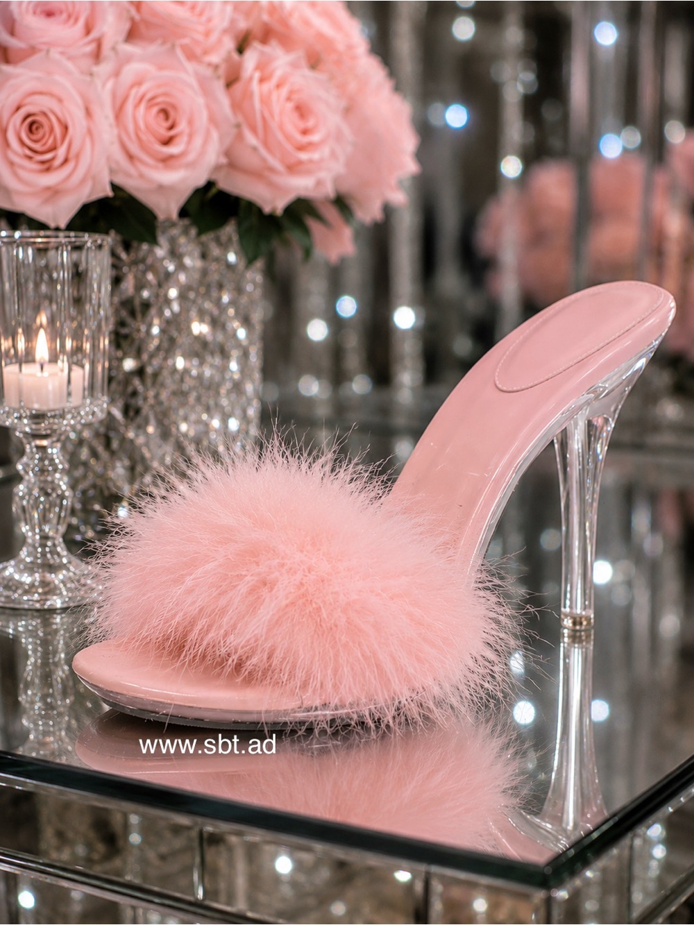 NWT 2PC Feather & Lace Skirt Set Beautiful Pink Matching Purse & Shoes +Gift - Picture 7 of 14